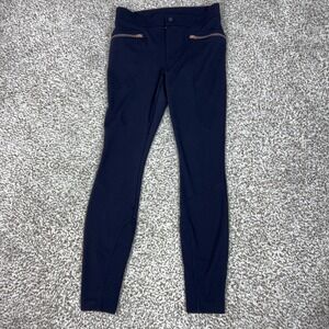 Athleta Pants Womens 4 Navy Moto Skinny Ponte Moto 2 Stretch Knit Casual Work